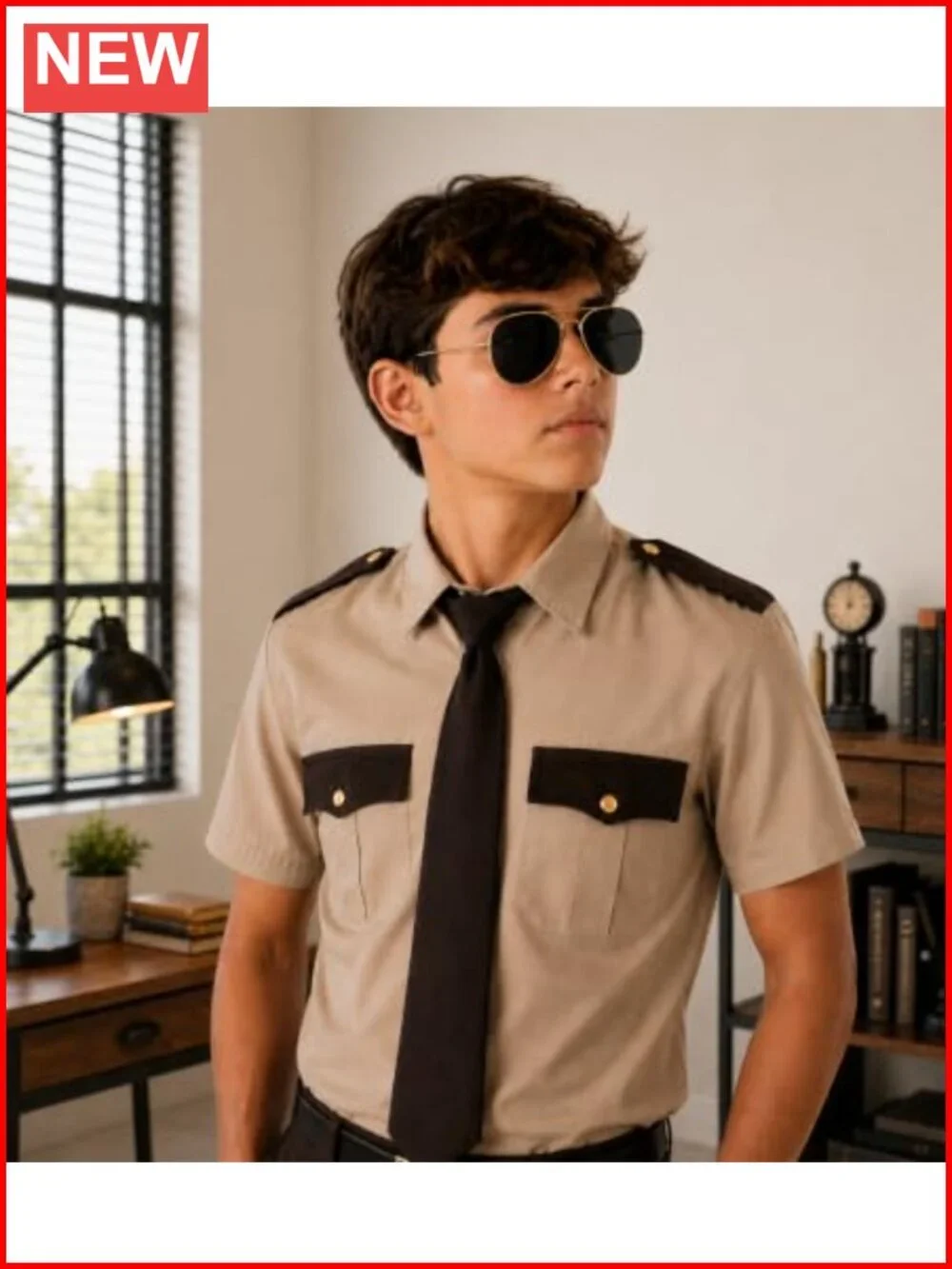Aviator Sunglasses with UV 400 Protection - Military Style Metal Frame